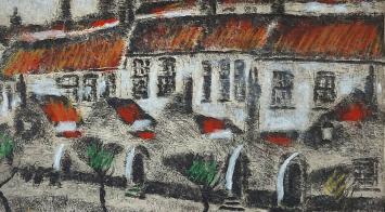 Opgehoogde litho, Begijnhof Kortrijk