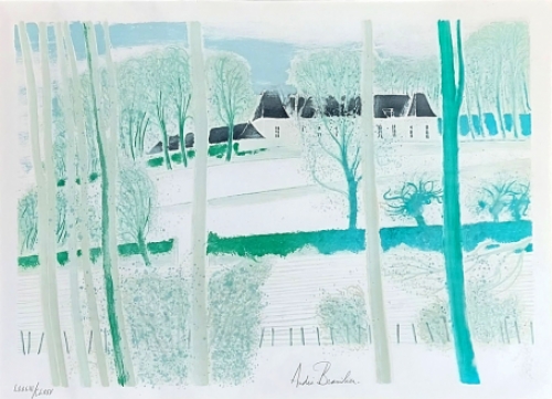 André Brasilier met een grote litho