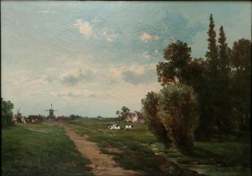 Alphonse De Walsche  met een schilderij uit 1897
