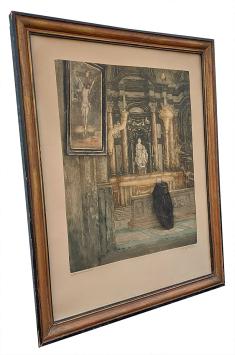 Biddend aan het altaar épreuve d artiste