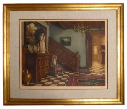 Gekleurde ets van Albert Geudens