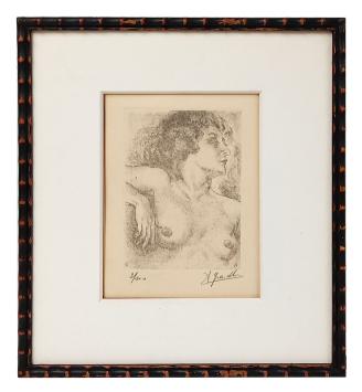 Belgische kunstenaar Arthur Greuell met een ets