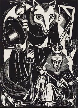 Belgische graficus Antoon Herckenrath met een werk uit 1941