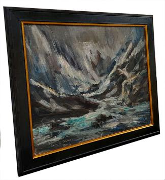 Le Purgatoire, Chtr V Je suis Bonconte… – Oil on canvas on board – Armand Jamar – 1939