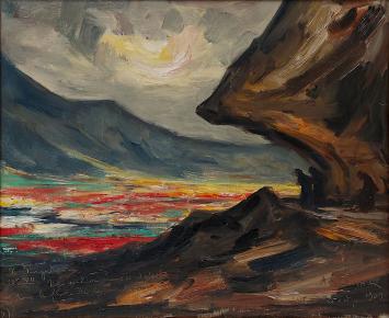 Paysage symbolique avec mer agitée et personnages – Le Purgatoire, Jamar 1939