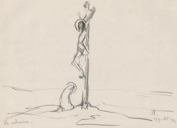 Houtskooltekening van de kunstenaar Armand Jamar