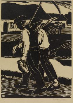 Houtsnede van Alphonse Mora kopen