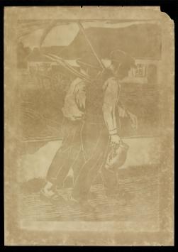 Boeren met zeis op wandel 4/15