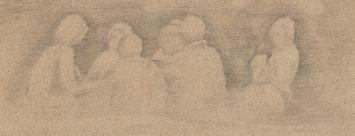 Potloodtekening naakte dame op bed met bril 1988