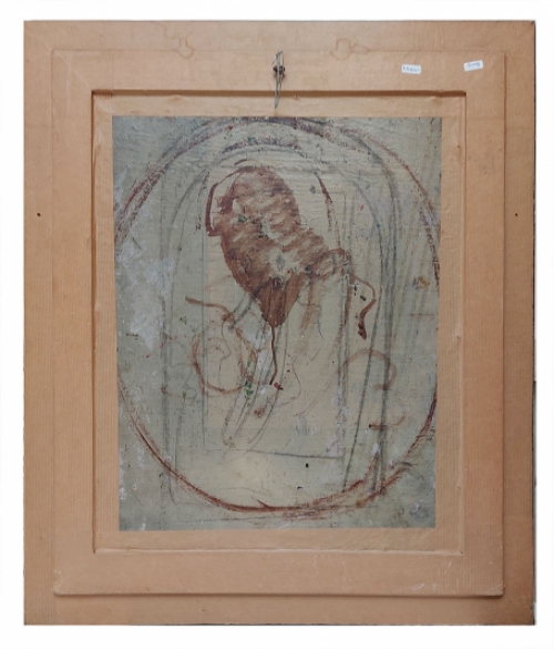 Naakte badende dame en starende mensen