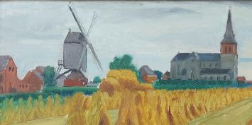Alphonse Mora, kunstschilder met landschapsschilderij