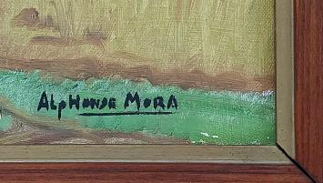 Antwerpse kunstenaar met schilderij op doek