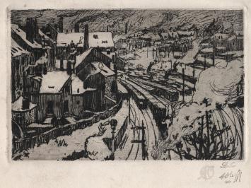 een ets van de Belgische etser Auguste Oleffe