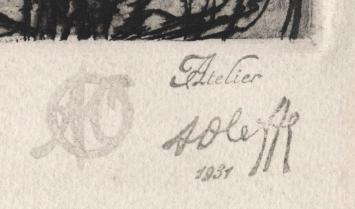 Ets uit 1931 van Auguste Oleffe