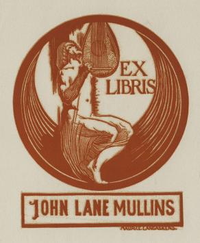 Ex libris van de Belgische kunstenaar Maurice Langaskens