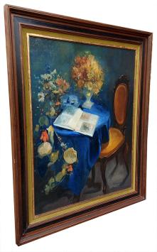 Interieur met open boek 1967