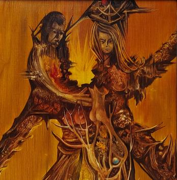 Gesigneerd olieverfschilderij van André Slama