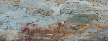 De binnenkoer met een emmer