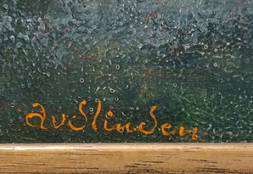 Kunstwerk  op paneel van de Antwerpse kunstenaar Art Van Der Linden