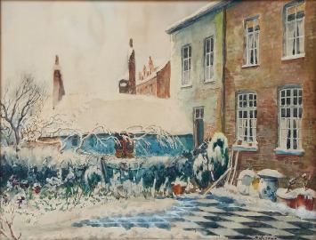 Begijnhof geschilderd door de Belgische kunstschilder Adolphe Willems