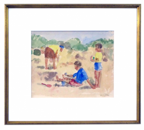 Waterverfschilderij van de Belgische schilder Antoon Luyckx