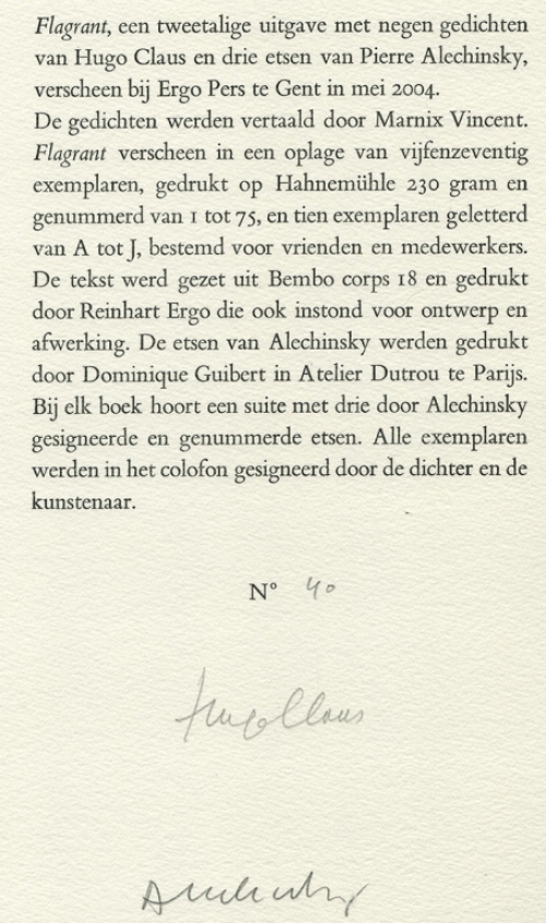 Pierre Alechinsky met een gelimiteerde ets