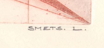 Gesigneerde ets van Léon Smets aankopen
