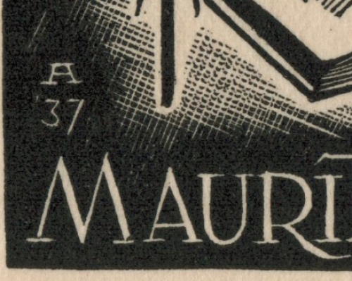 Belgische kunstenaar Désiré Acket met een grafisch werk