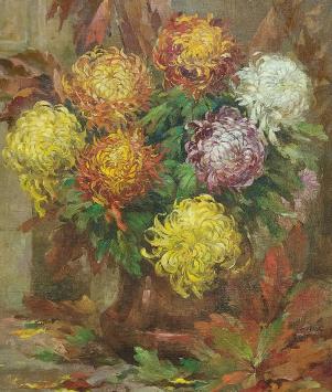 Stilleven met bloemen, dalia s