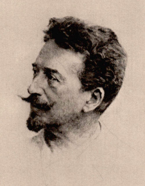 Adrien de Witte met een ets van Felicien Rops