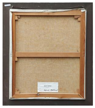 Stilleven met bloemen in blauwe bolvaas