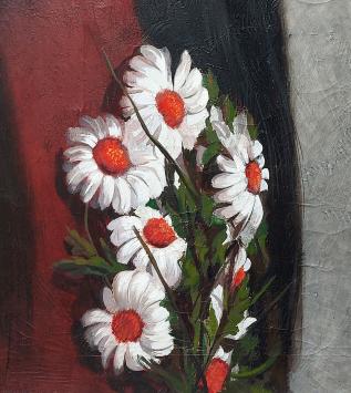 Aimé Van Belleghem met een schilderij, meisje