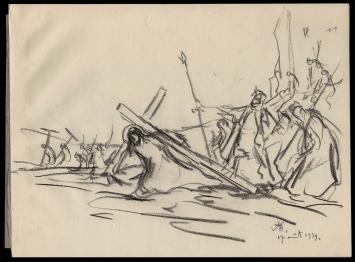 Religieuze tekening van de Belgische kunstschilder Armand Jamar