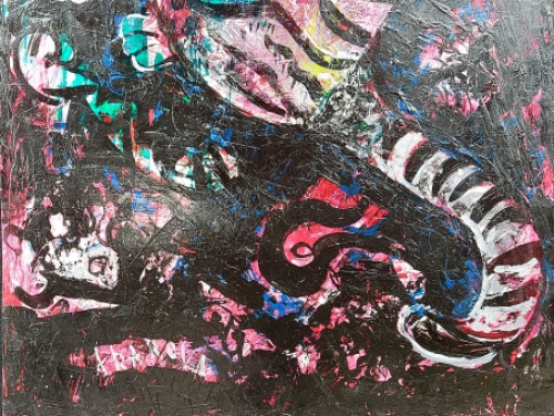 Schilderij van de Belgische kunstschilderes AKAROVA of Marguerite Acarin