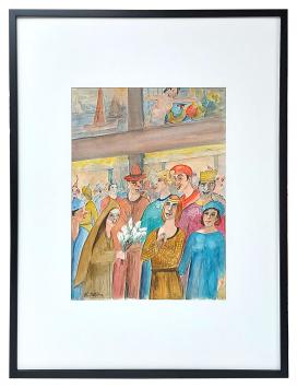 Aquarel van Al. Delfosse kopen