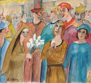 Koning en zijn koningin, naïef kunstwerk