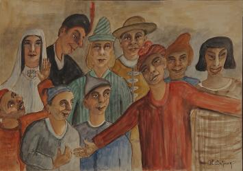Gouache van de Belgische kunstenaar Delfosse