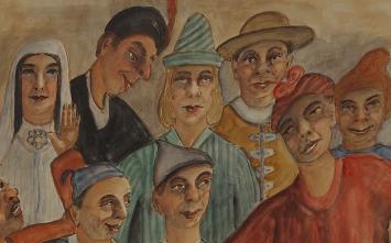Belgische kunstenaar Delfosse met een kunstwerk