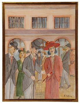 Aquarel  van de schilder Al. Delfosse