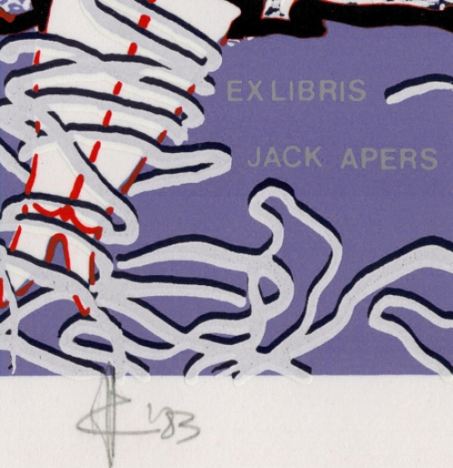 Alain Hautekiet met een ex libris