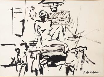 Kunstwerkje op papier van Albert De Deken