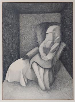 Abstracte tekening van Albert Debois kopen