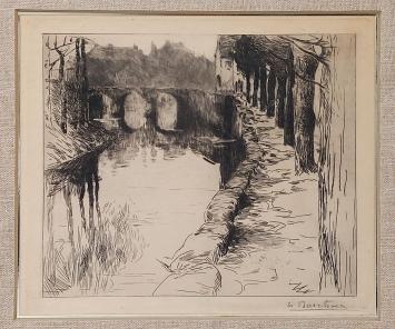 Ets van de Gentse kunstenaar Albert Baertsoen