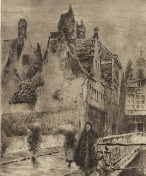 Kunstwerkje van de Belgische etser Albert Baertsoen