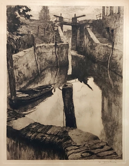 Droge naald ets van Albert Baertsoen