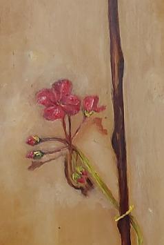 Bloempot met opgebonden bloem 1936