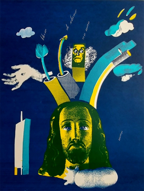 Albert Daniëls  met een grafisch werk