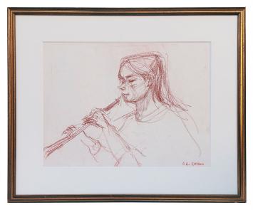 Gesigneerde tekening van de Belgische kunstenaar Albert De Deken