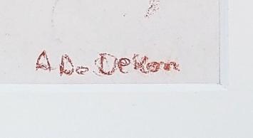 Kunstwerk op papier van A. De Deken