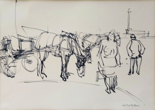 Viltstifttekening van Albert De Deken